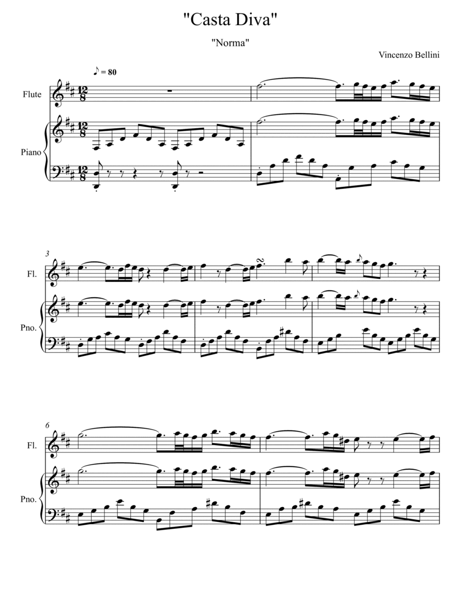 Vincenzo Bellini - Casta Diva - Norma (Flute Solo) (arr. André Laitano)