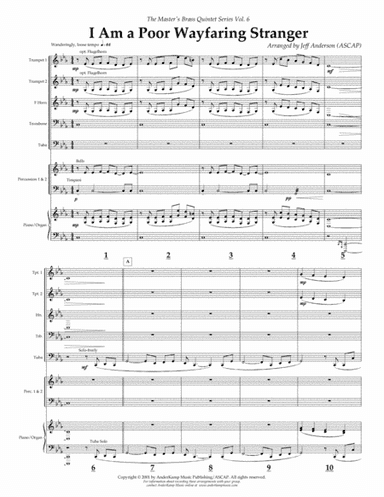 I Am a Poor Wayfaring Stranger for Brass Quintet (arr. Jeff D. Anderson)