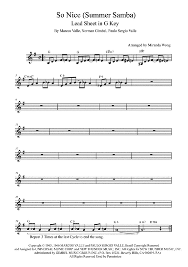 So Nice (summer Samba) (arr. Miranda Wong)