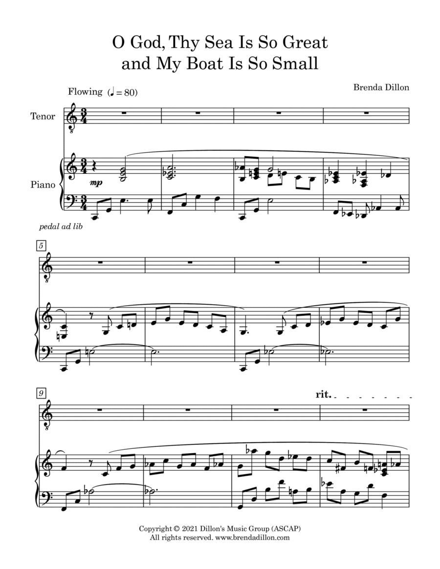 O God, Thy Sea Is so Great and My Boat Is so Small.