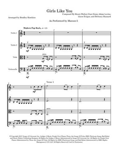Girls Like You (arr. Bradley Hawkins)