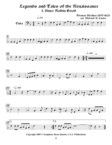 Legends & Tales of the Renaissance (of Loss) - 1. Since Robin Hood (Tuba) (arr. R.R.Cardo)