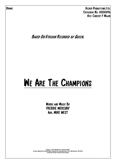 We Are The Champions (arr. Mike West)