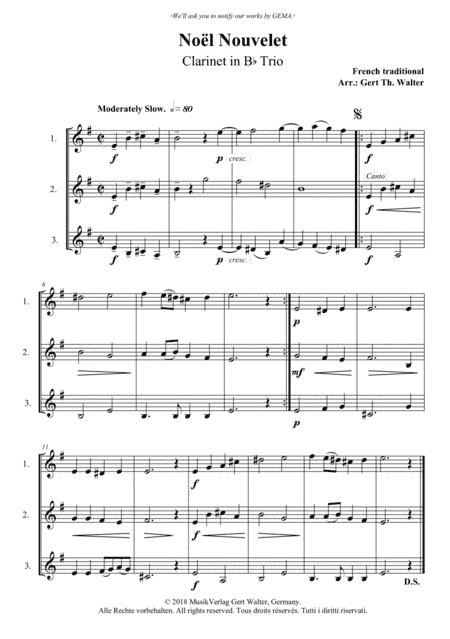 Noel Nouvelet (arr. Gert Th. Walter)