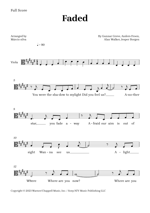 Faded (arr. Márcio Silva)