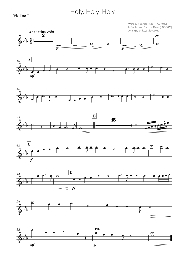 Holy Holy Holy (arr. Isaac Gonçalves)