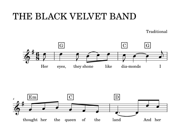 The Black Velvet Band (arr. Amy's Music Nook)