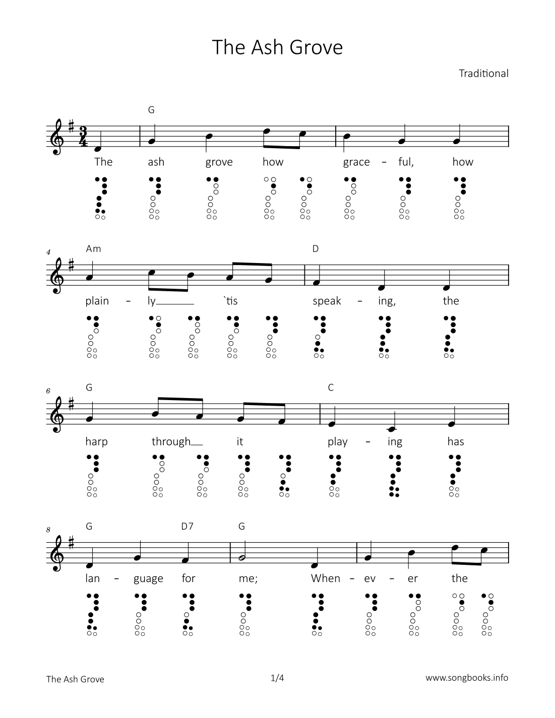 The Ash Grove (arr. songbooks.info)