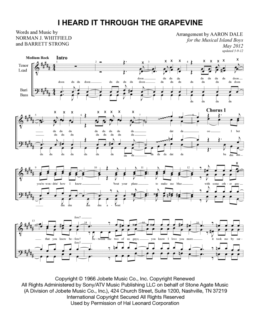 I Heard It Through The Grapevine (arr. Aaron Dale)