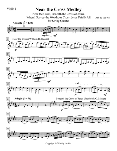 Near the Cross Medley for String Quartet (arr. Ian Wei)