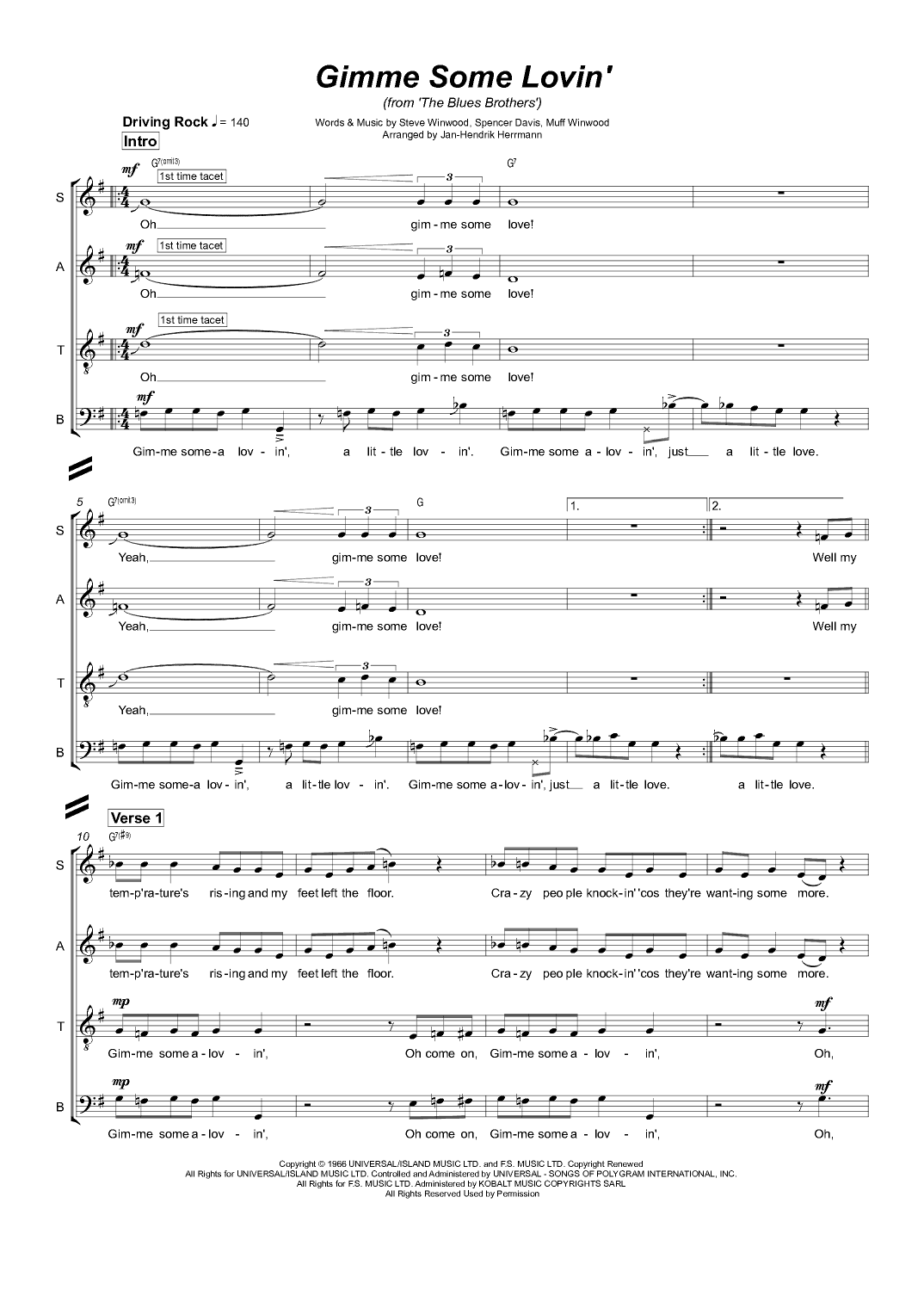 Gimme Some Lovin' (arr. Jan-Hendrik Herrmann)