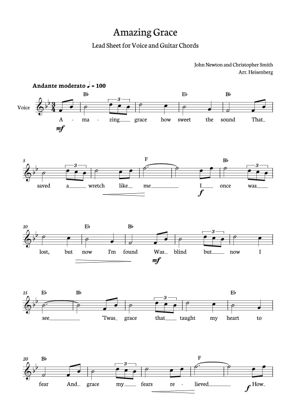 Amazing Grace (arr. Heisenberg)