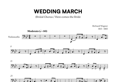 Richard Wagner - Wedding March (Here comes the Bride) (for Cello Solo) (arr. Cadenza Editions)