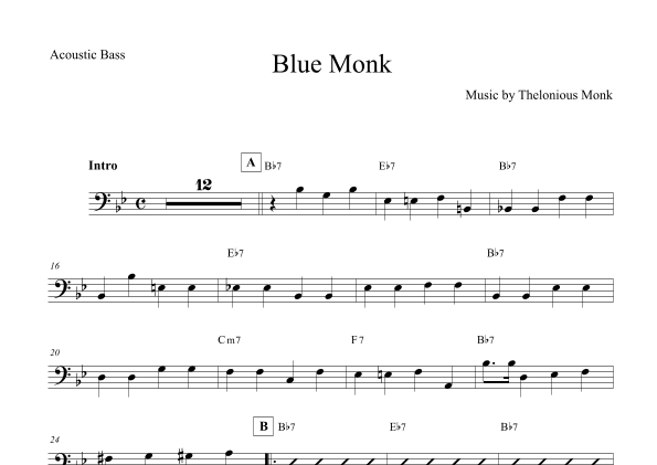 Blue Monk (arr. The Sheet Music Library)
