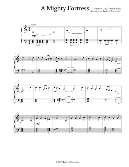 A Mighty Fortress (Easy Piano) (arr. Kathryn Carpenter)