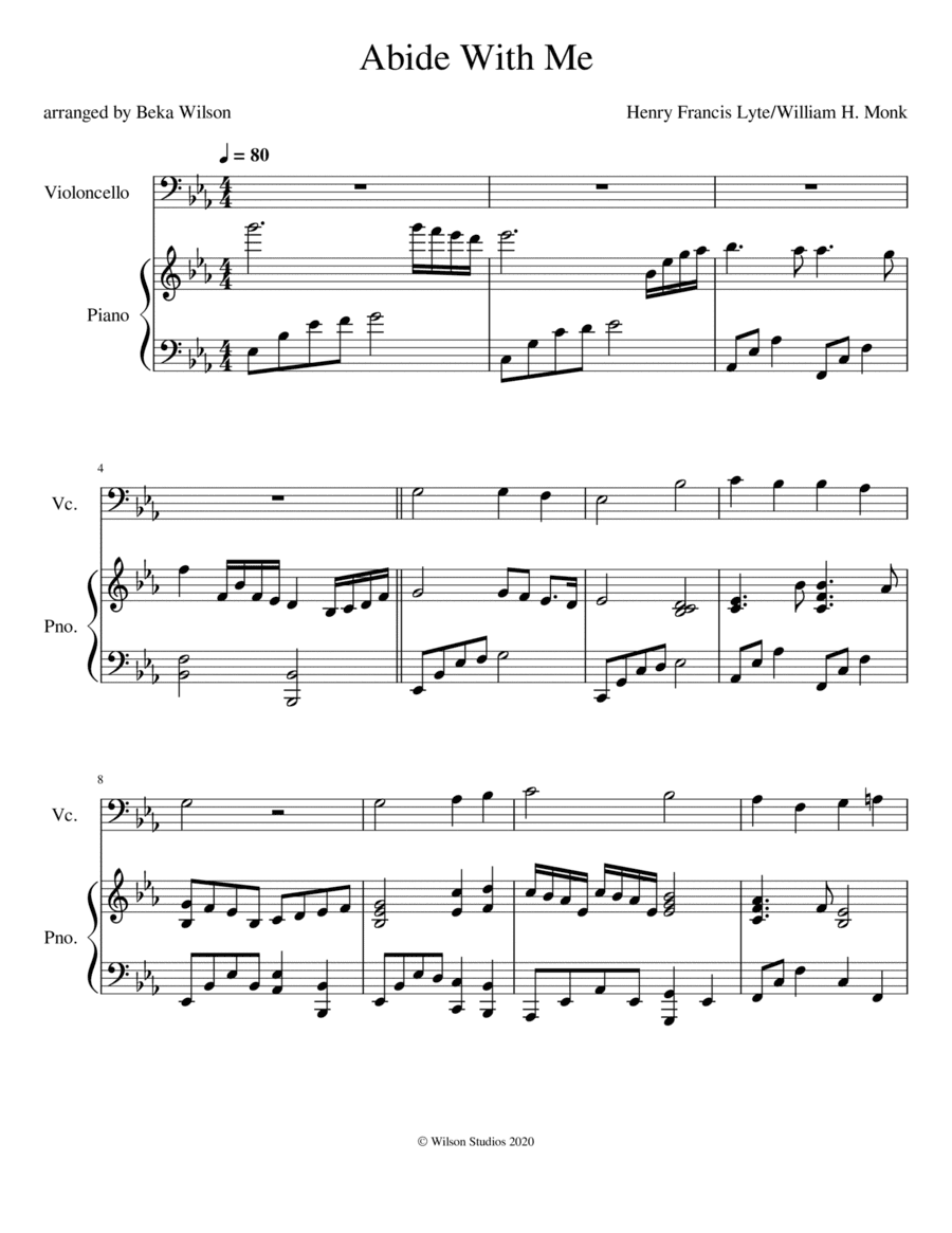 Abide With Me--cello solo (arr. Beka Wilson)