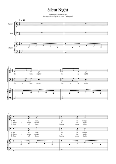 Silent Night (Stille Nacht) (arr. Henrique F Mangoni)