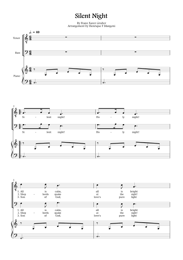 Silent Night (Stille Nacht) (arr. Henrique F Mangoni)
