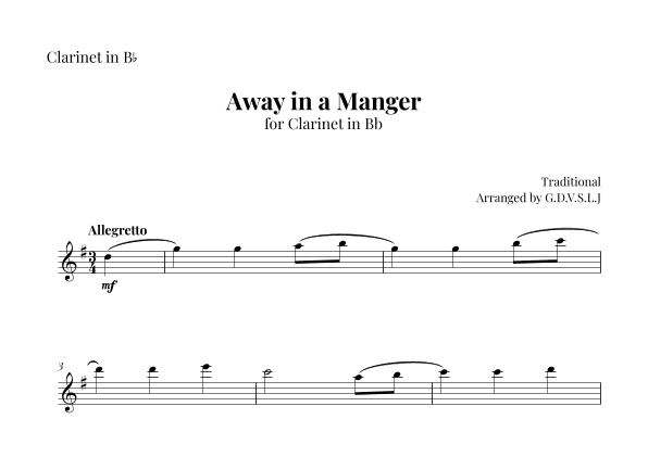 Away in a Manger (arr. G.D.V.S.L.J)