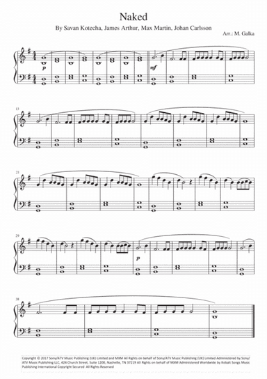 Naked (arr. Magdalena Galka)