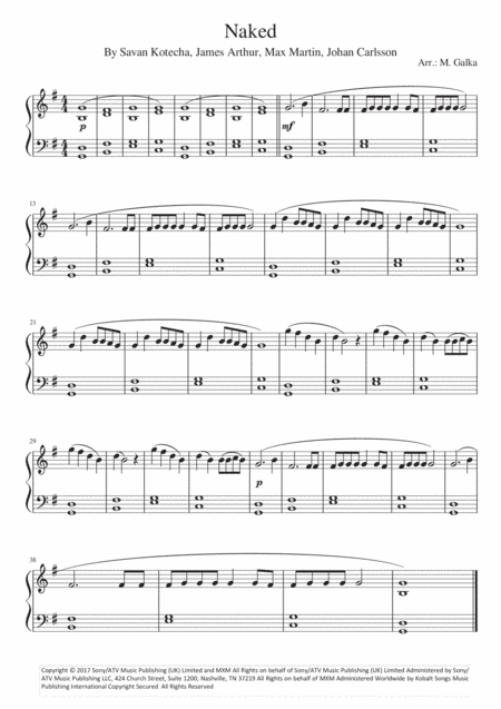 Naked (arr. Magdalena Galka)