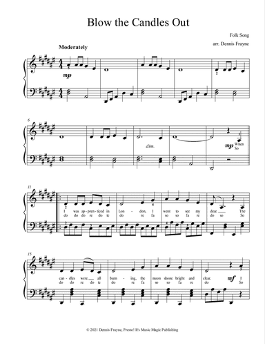 Blow the Candles Out (arr. Dennis Frayne)
