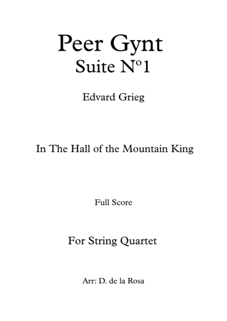 In The Hall of the Mountain King - Peer Gynt Suite N (arr. Daniel de la Rosa Oliva)