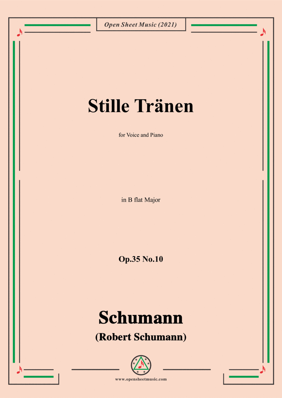Schumann-Stille Tranen,Op.35 No.10 in B flat Major (arr. Open Cloud)