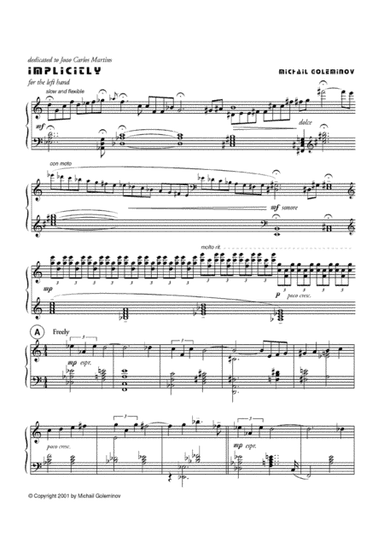 Implicitly for piano left hand