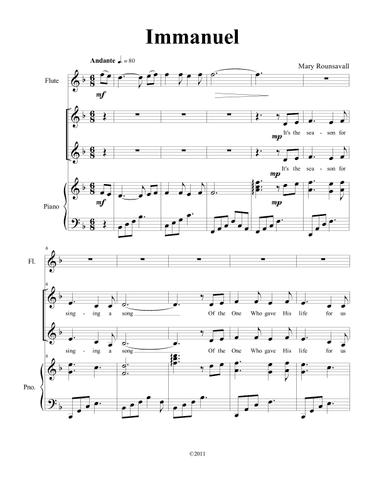 Immanuel (2 Part with Piano Accompaniment and optional Flute)
