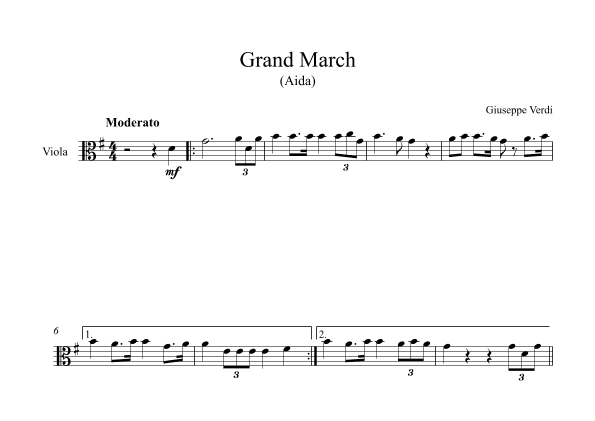 Grand March (Aida) - Giuseppe Verdi (Viola) (arr. Digital Book Music)