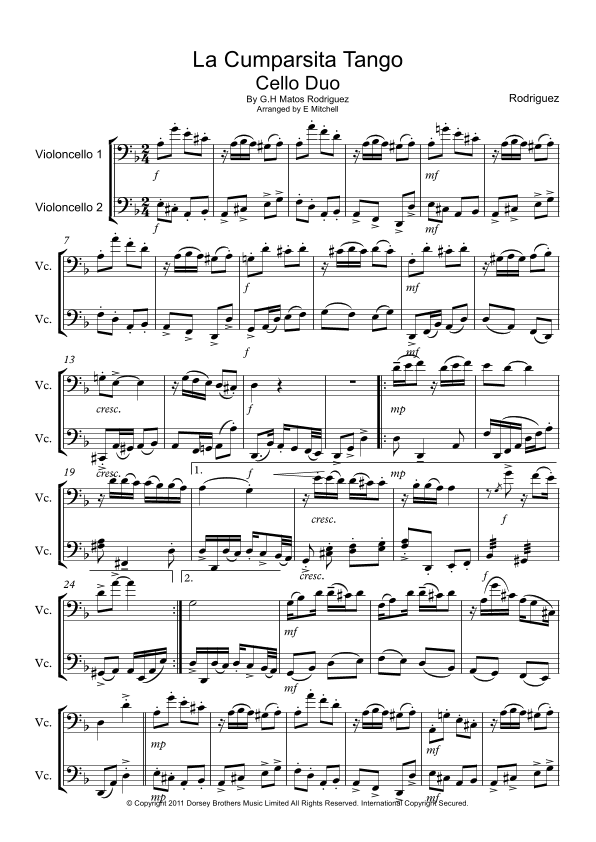 La Cumparsita (arr. E Mitchell)