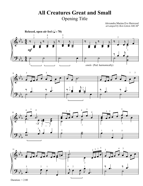 All Creatures Great And Small (titles) (arr. Ken Litton)