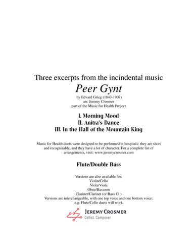 Grieg: "Morning Mood, Anitra's Dance, and In the Hall of the Mountain King" from Peer Gynt - Music f (arr. Jeremy Crosmer)