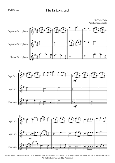 He Is Exalted (arr. Fernando Britto)