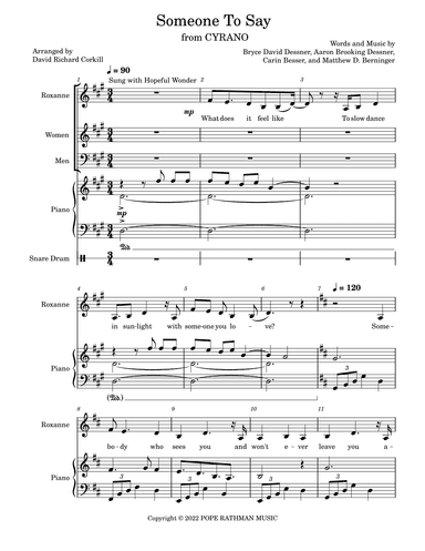 Someone To Say (fr. 'cyrano') (arr. David Richard Corkill)