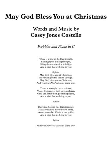 May God Bless You at Christmas (Voice and Piano)