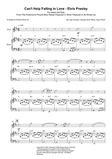 Can't Help Falling In Love (arr. Eduardo Mutz Có)