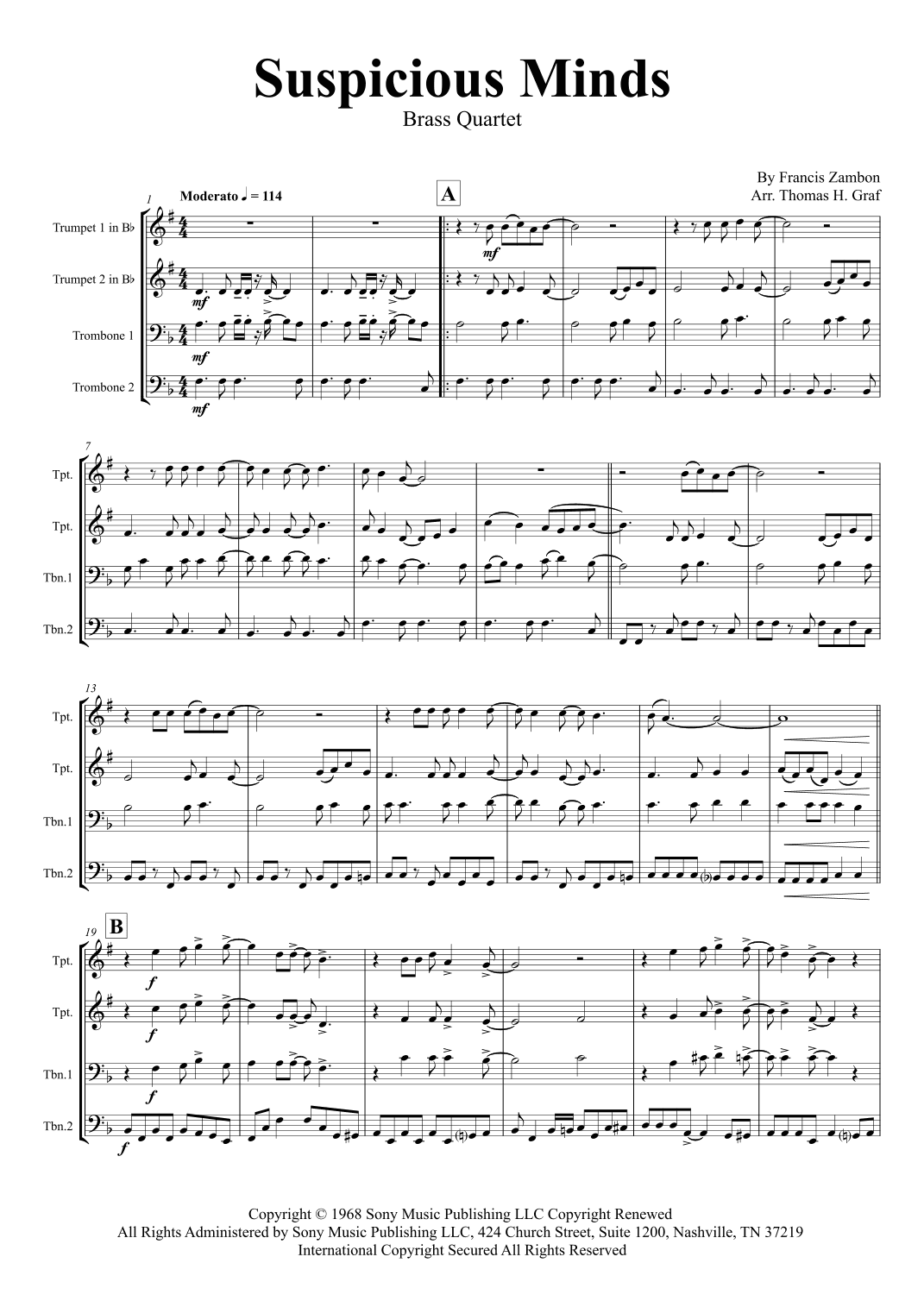Suspicious Minds (arr. Thomas H. Graf)