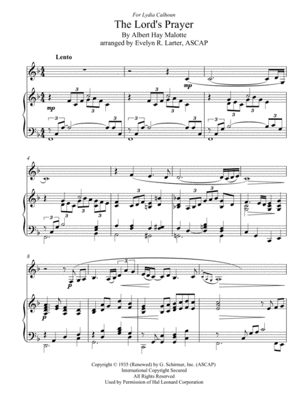 The Lord's Prayer (arr. Evelyn R. Larter, ASCAP)