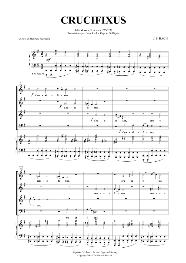 CRUCIFIXUS (16) - From Missa in B minor - BWV 232 (arr. Maurizio Machella)
