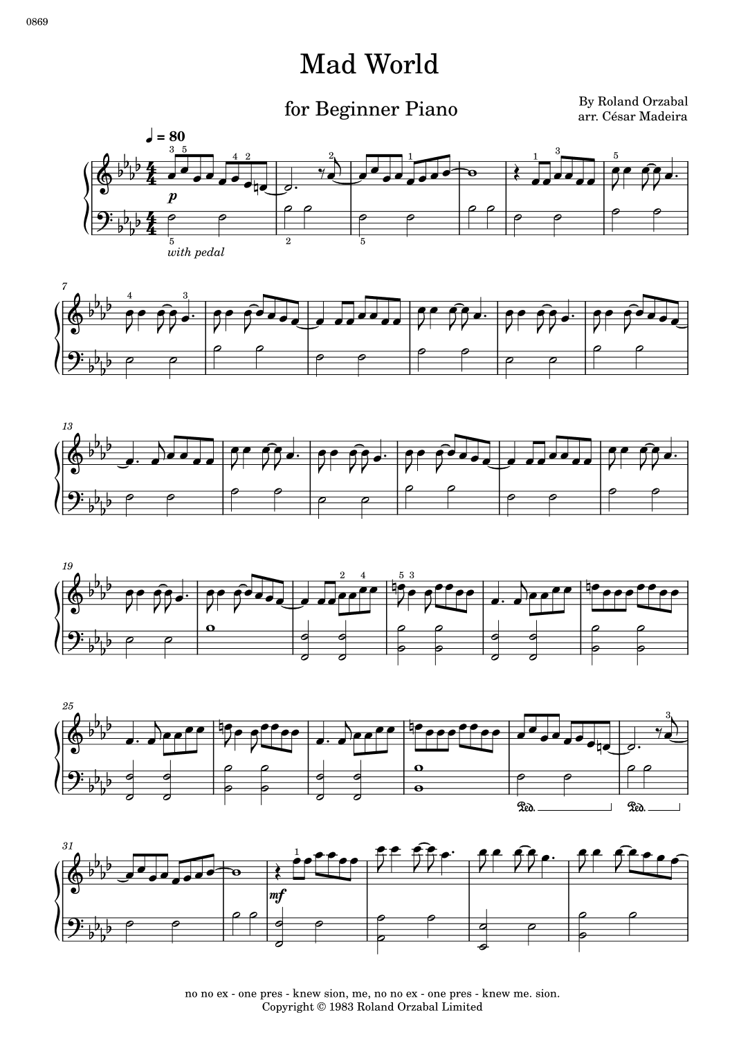 Mad World (arr. César Madeira)