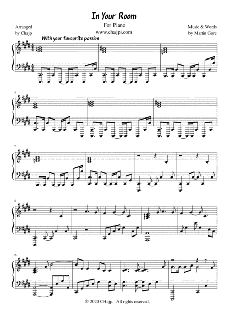 In Your Room (arr. CHajp)