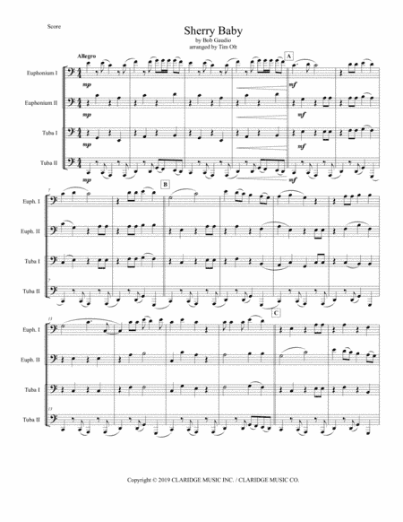 Sherry Baby (arr. Tim Olt)