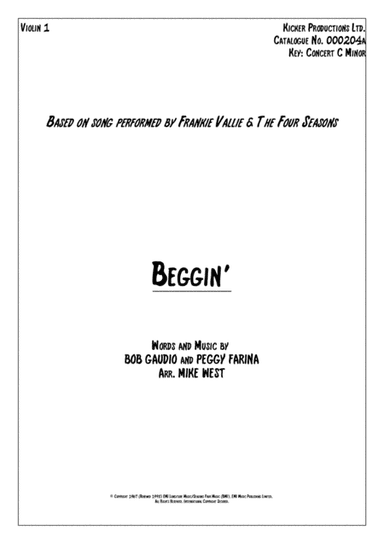 Beggin' (arr. Mike West)