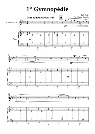 1º Gymnopédie (arr. Diego Boscolo)