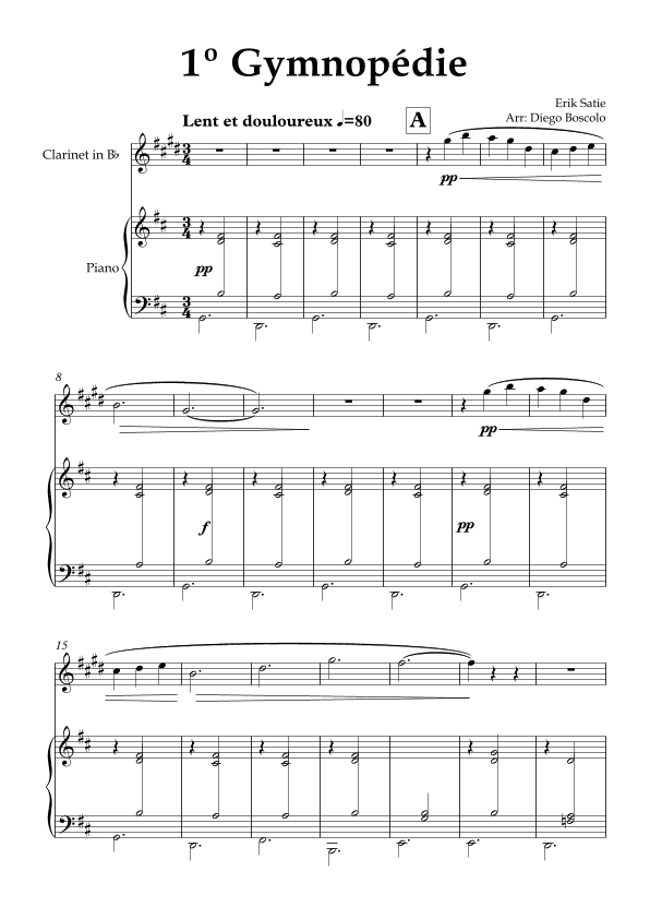 1º Gymnopédie (arr. Diego Boscolo)