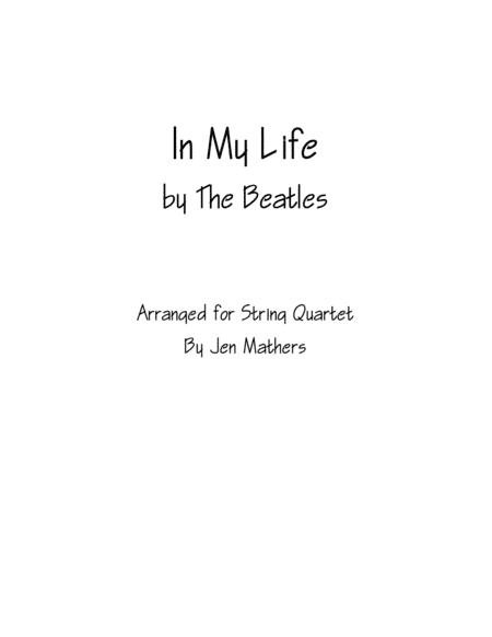 In My Life (arr. Jen Mathers)