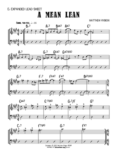 A Mean Lean (Eb Expanded Lead Sheet)