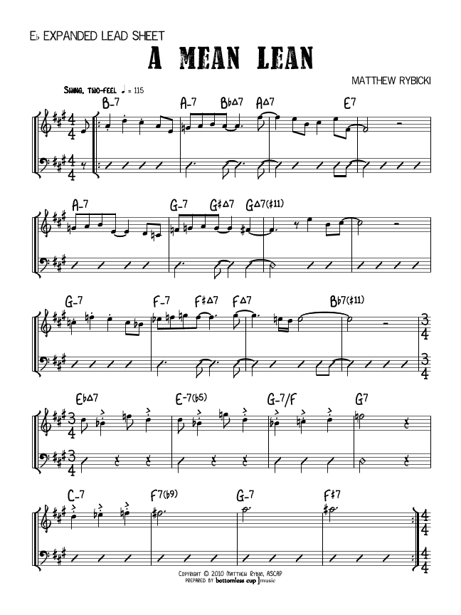 A Mean Lean (Eb Expanded Lead Sheet)